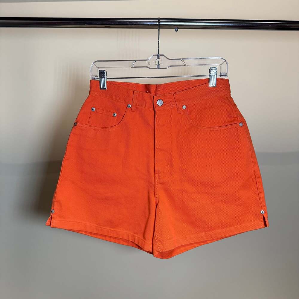 VTG Bill Blass Orange High-Waisted Denim Shorts